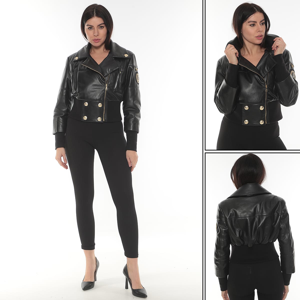 IMAGO LUXURY KADIN BIKER HAKİKİ DERİ MONT