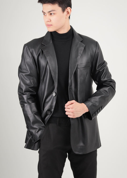 RICARDO Erkek Blazer Hakiki Deri Ceket