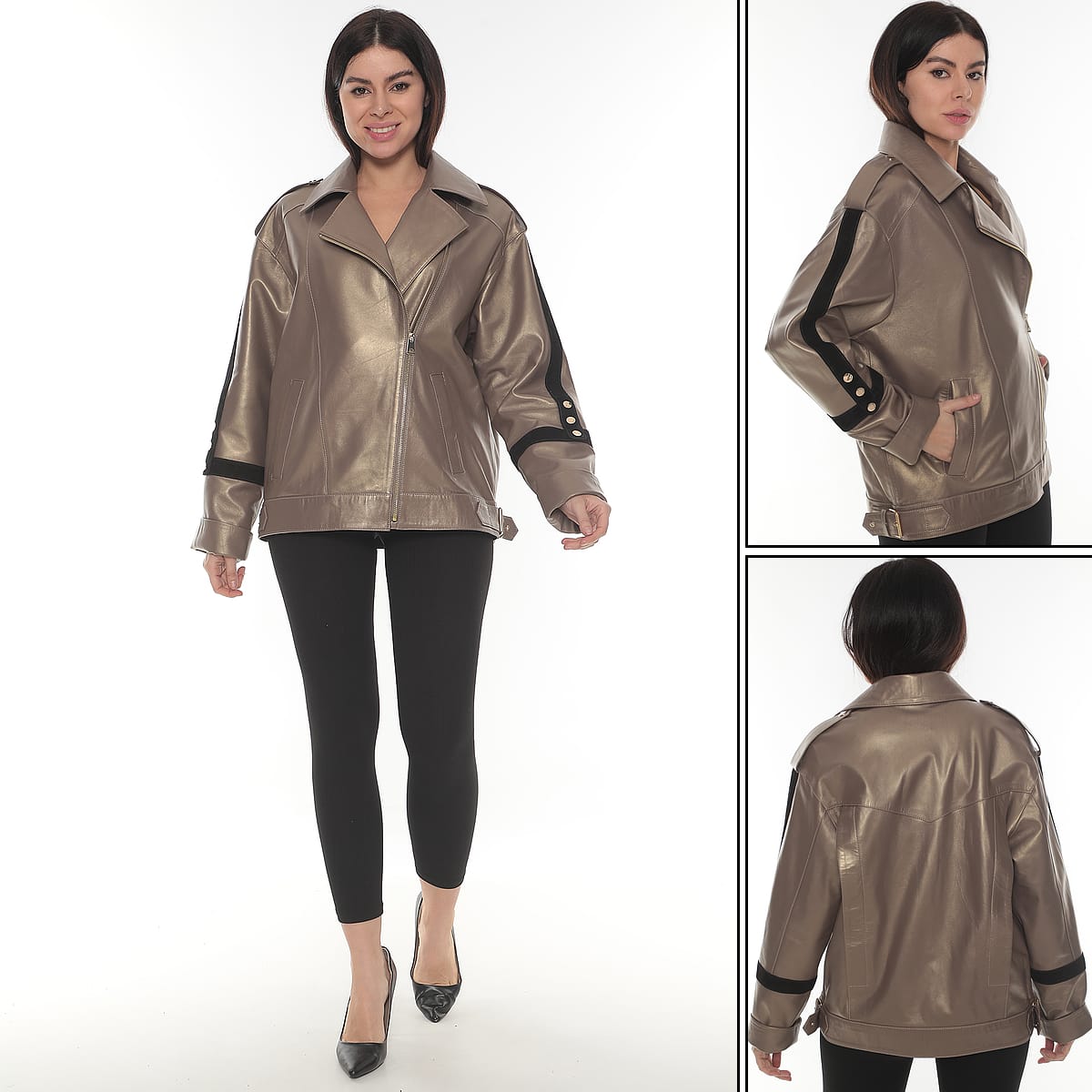 ELİSA Kadın Krem Blazer Deri Ceket