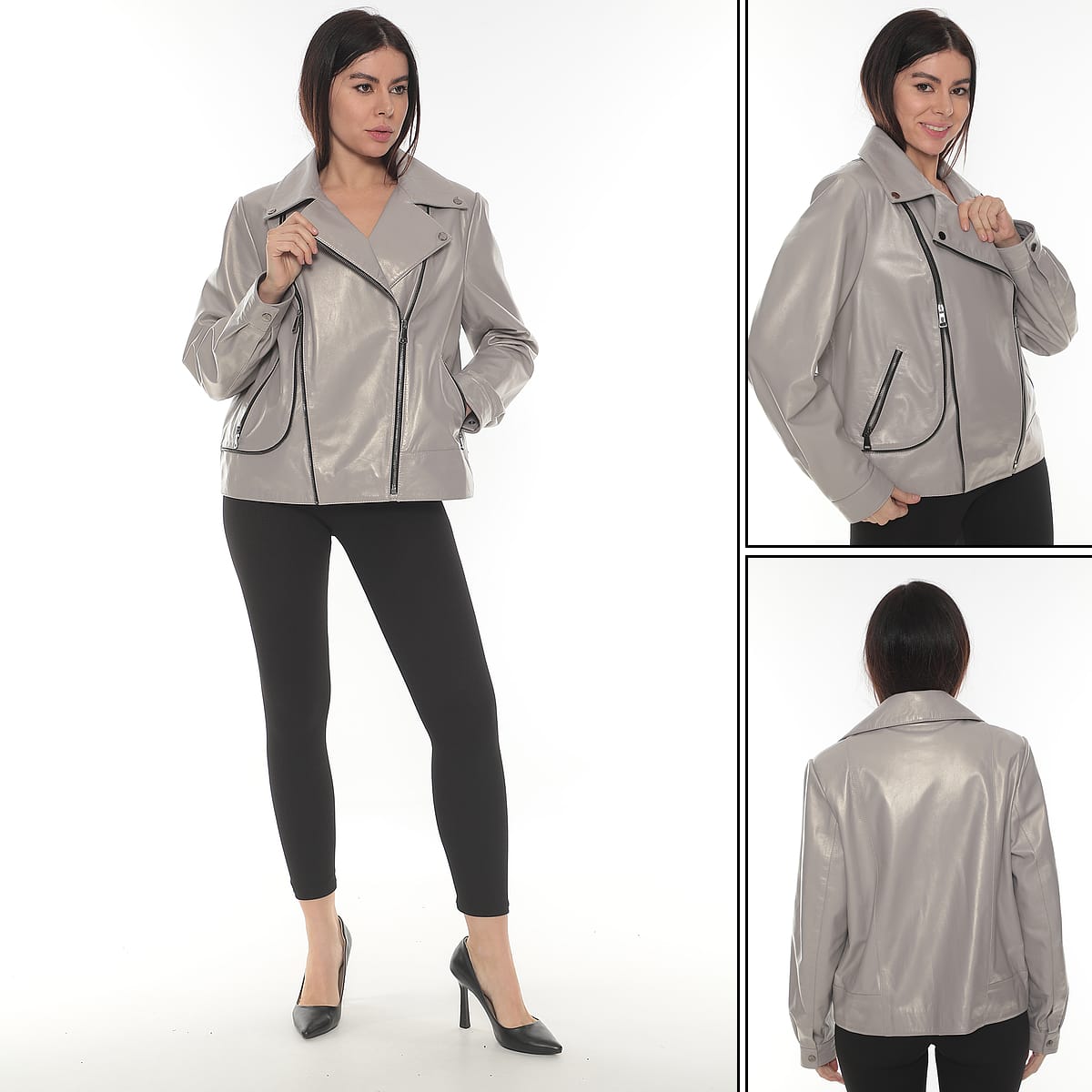 ADRIANA Bomber Biker Kadın Deri Ceket