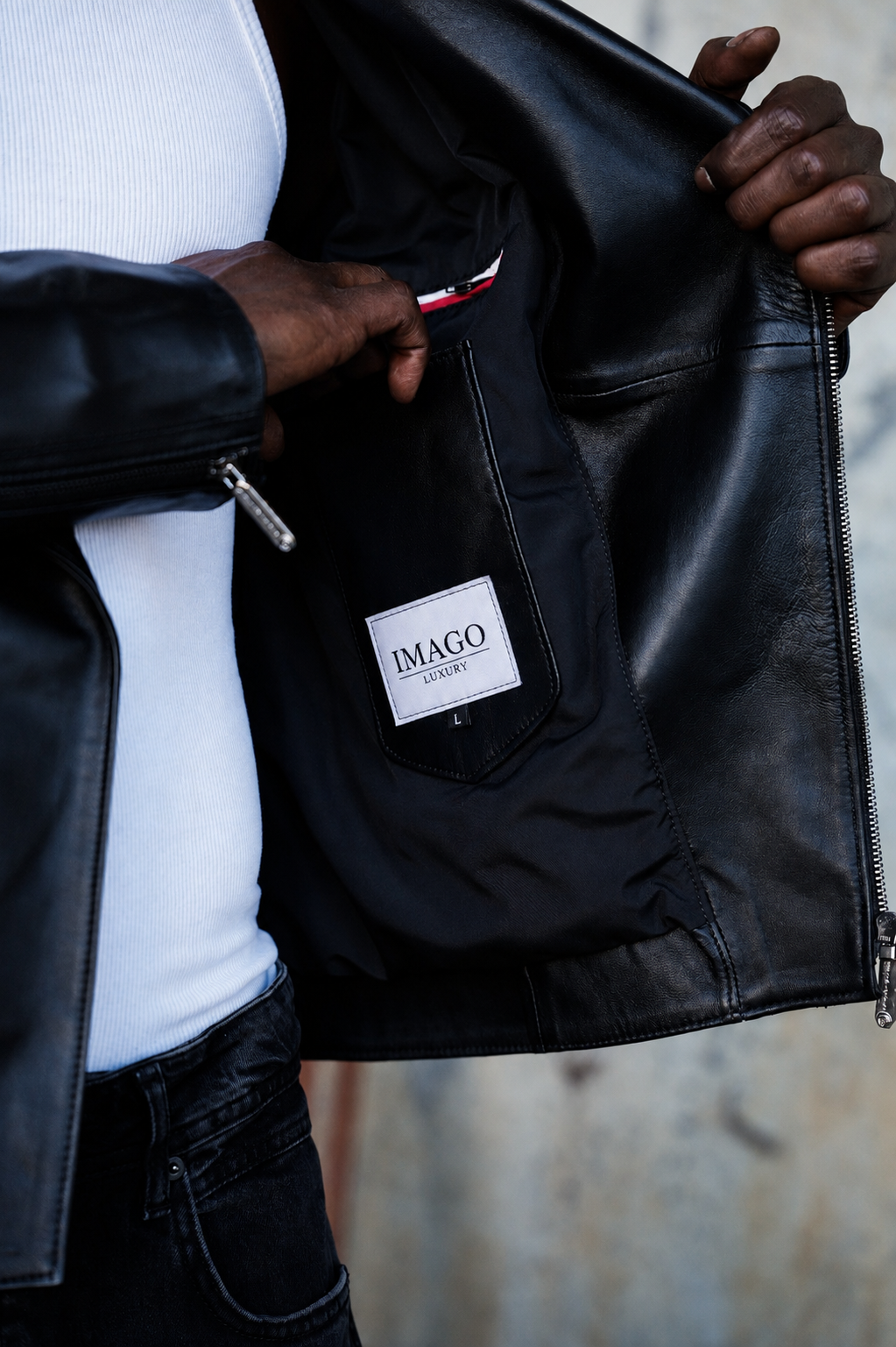 JUILIAN Erkek Klasik Biker Hakiki Deri Ceket