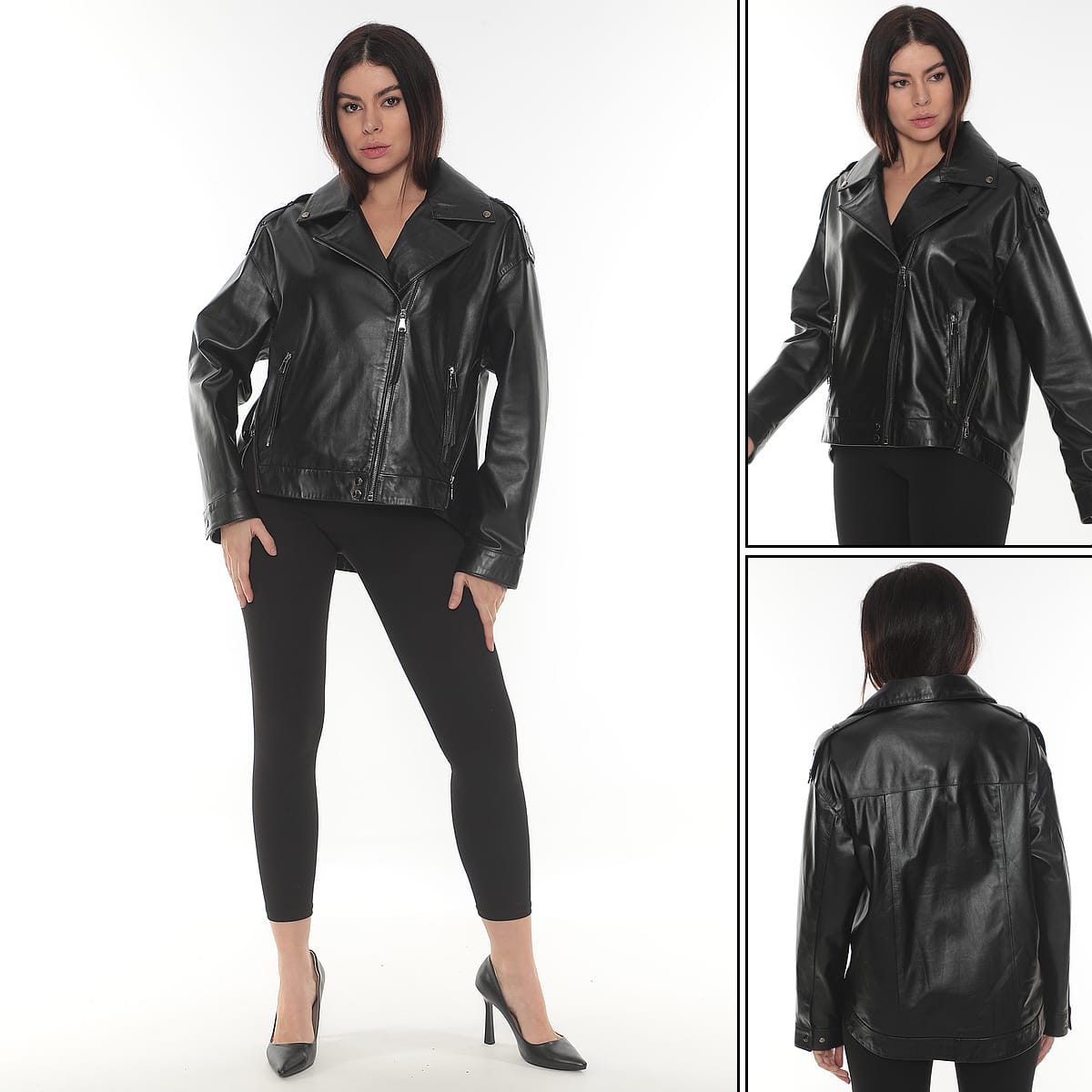 IMAGO Luxury ISABELLA KADIN BİKER HAKİKİ DERİ CEKET